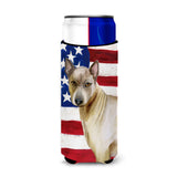 Caroline'S Treasures Thai Ridgeback Patriotic Decorative Can Hugger, Slim, Multicolor