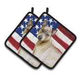 Caroline'S Treasures Thai Ridgeback Patriotic Decorated Pot Holder, 7.5H X 7.5W, Usa American Flag