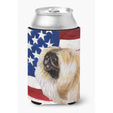 Caroline'S Treasures Pekingese Patriotic Decorative Can Hugger, Multicolor
