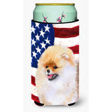 Caroline'S Treasures Pomeranian Patriotic Decorative Can Hugger, Tall Boy, Multicolor