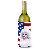 Caroline'S Treasures Medium White Poodle Patriotic Decorative Bottle Hugger, 750Ml, Multicolor