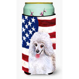 Caroline'S Treasures Medium White Poodle Patriotic Decorative Can Hugger, Tall Boy, Multicolor