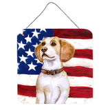 Caroline'S Treasures Beagle Patriotic Metal Print, 6H X 6W, Usa American Flag