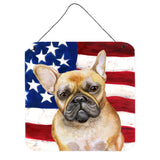 Caroline'S Treasures French Bulldog Patriotic Metal Print, 6H X 6W, Usa American Flag