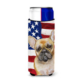 Caroline'S Treasures French Bulldog Patriotic Decorative Can Hugger, Slim, Multicolor
