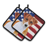 Caroline'S Treasures Jack Russell Terrier Patriotic Decorated Pot Holder, 7.5H X 7.5W, Usa American Flag