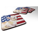 Caroline'S Treasures Chihuahua Leg Up Patriotic Decorative Coasters, Multicolor