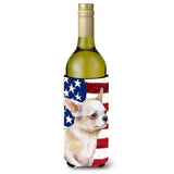 Caroline'S Treasures Chihuahua Leg Up Patriotic Decorative Bottle Hugger, 750Ml, Multicolor