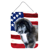 Caroline'S Treasures Newfoundland Puppy Patriotic Metal Print, 16 X 12, Multicolor