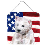 Caroline'S Treasures Westie Patriotic Metal Print, 6H X 6W, Usa American Flag