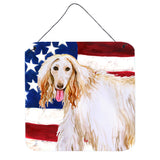 Caroline'S Treasures Afghan Hound Patriotic Metal Print, 6H X 6W, Usa American Flag