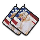Caroline'S Treasures Afghan Hound Patriotic Decorated Pot Holder, 7.5H X 7.5W, Usa American Flag