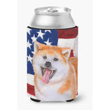 Caroline'S Treasures Akita Patriotic Decorative Can Hugger, Multicolor