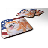 Caroline'S Treasures Akita Patriotic Decorative Coasters, Multicolor