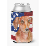 Caroline'S Treasures Red Dachshund Patriotic Decorative Can Hugger, Multicolor