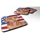 Caroline'S Treasures Red Dachshund Patriotic Decorative Coasters, Multicolor