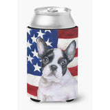 Caroline'S Treasures French Bulldog Black White Patriotic Decorative Can Hugger, Multicolor