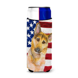Caroline'S Treasures German Shepherd #2 Patriotic Decorative Can Hugger, Slim, Multicolor