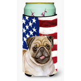 Caroline'S Treasures Fawn Pug Patriotic Decorative Can Hugger, Tall Boy, Multicolor