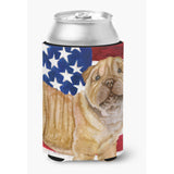 Caroline'S Treasures Shar Pei Puppy Patriotic Decorative Can Hugger, Multicolor