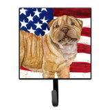 Caroline'S Treasures Shar Pei Puppy Patriotic Wall Hook, Small, Multicolor