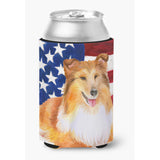 Caroline'S Treasures Sheltie Patriotic Decorative Can Hugger, Multicolor