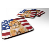 Caroline'S Treasures Tibetan Mastiff Patriotic Decorative Coasters, Multicolor