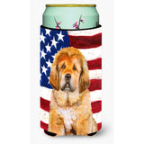 Caroline'S Treasures Tibetan Mastiff Patriotic Decorative Can Hugger, Tall Boy, Multicolor