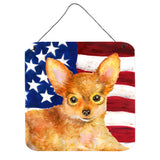 Caroline'S Treasures Toy Terrier Patriotic Metal Print, 6H X 6W, Usa American Flag
