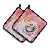 Caroline'S Treasures English Bulldog Decorated Pot Holder, 7.5H X 7.5W, Love Is A Dog