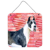Caroline'S Treasures Harlequin Dane Metal Print, 6H X 6W, Love Is A Dog