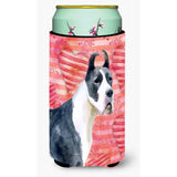 Caroline'S Treasures Harlequin Dane Love Decorative Can Hugger, Tall Boy, Multicolor