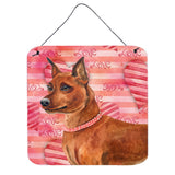 Caroline'S Treasures Miniature Pinscher Metal Print, 6H X 6W, Love Is A Dog