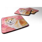 Caroline'S Treasures Shiba Inu Love Decorative Coasters, Multicolor