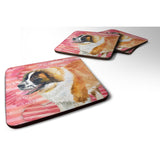 Caroline'S Treasures Saint Bernard Love Decorative Coasters, Multicolor