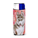 Caroline'S Treasures Siberian Husky Grey Love Decorative Can Hugger, Slim, Multicolor