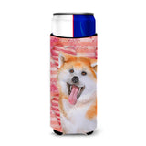 Caroline'S Treasures Akita Love Decorative Can Hugger, Slim, Multicolor