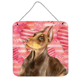 Caroline'S Treasures Doberman Pinscher Metal Print, 6H X 6W, Love Is A Dog