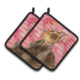 Caroline'S Treasures Doberman Pinscher Decorated Pot Holder, 7.5H X 7.5W, Love Is A Dog
