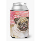 Caroline'S Treasures Fawn Pug Love Decorative Can Hugger, Multicolor