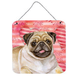 Caroline'S Treasures Fawn Pug Metal Print, 6H X 6W, Love Is A Dog