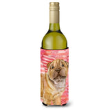 Caroline'S Treasures Shar Pei Puppy Love Decorative Bottle Hugger, 750Ml, Multicolor