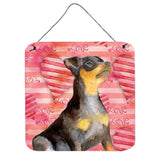 Caroline'S Treasures Miniature Pinscher #2 Metal Print, 6H X 6W, Love Is A Dog