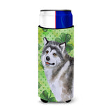 Caroline'S Treasures Alaskan Malamute St Patrick'S Decorative Can Hugger, Slim, Multicolor