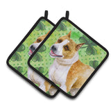 Caroline'S Treasures American Staffordshire Decorated Pot Holder, 7.5H X 7.5W, St Patrick'S Day