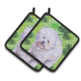 Caroline'S Treasures Bichon Frise Decorated Pot Holder, 7.5H X 7.5W, St Patrick'S Day