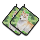 Caroline'S Treasures Siberian Husky Decorated Pot Holder, 7.5H X 7.5W, St Patrick'S Day