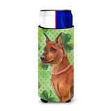 Caroline'S Treasures Miniature Pinscher St Patrick'S Decorative Can Hugger, Slim, Multicolor
