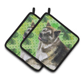 Caroline'S Treasures American Akita Decorated Pot Holder, 7.5H X 7.5W, St Patrick'S Day