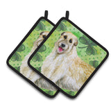 Caroline'S Treasures Irish Wolfhound Decorated Pot Holder, 7.5H X 7.5W, St Patrick'S Day